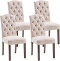 Tufted Upholstered Parsons Dining Chair Set Fabric Diner Accent Stylish Modern by SNUGWAY