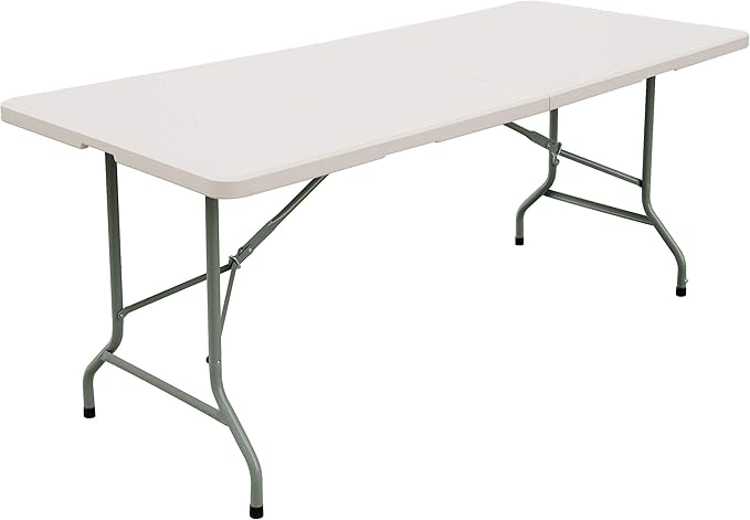 FORUP 6ft Table, Folding Utility Table, Fold-in-Half Portable Plastic Picnic by FORUP+LLC