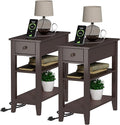 ChooChoo Narrow End Table Set of 2, Side Table Living Room by ChooChoo