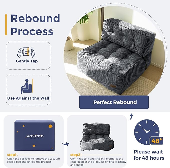 MAXYOYO Floor Sofa Bean Bag Sofa Couch, Comfy Floor Couch - Image 6