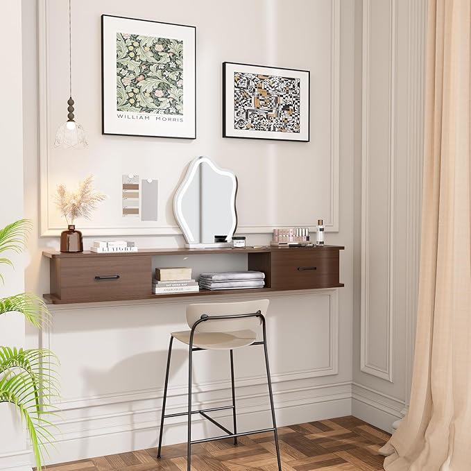 Floating TV Stand with 2 Doors, Floating TV Cabinet, Floating Console Shelf - Image 7