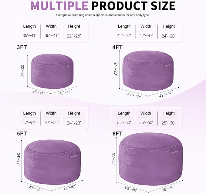 Homguava 3FT Bean Bag Chair: 3' Bean Bags - Image 2