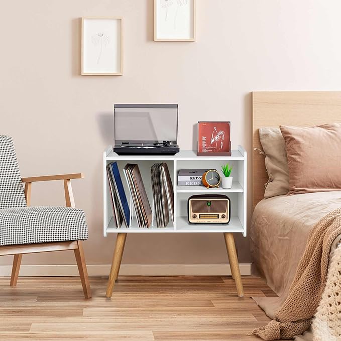 Mid-Century Record Player Stand, Vinyl Record Cabinet Holder - Image 8