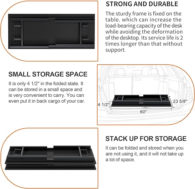 Need Folding Computer Desk, Large 60 inches Folding Table - Image 8