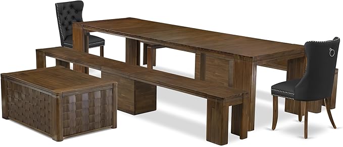 X02DA-2C8-12 6-Pc Dining Set Includes an Extendable Rectangle Kitchen Table - Image 2