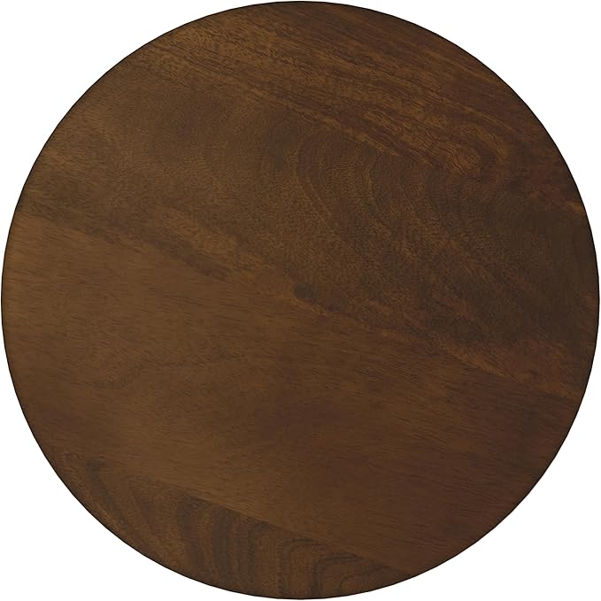 HomePop Walnut Mango Wood 3-Leg End/Side Round Table - Image 5