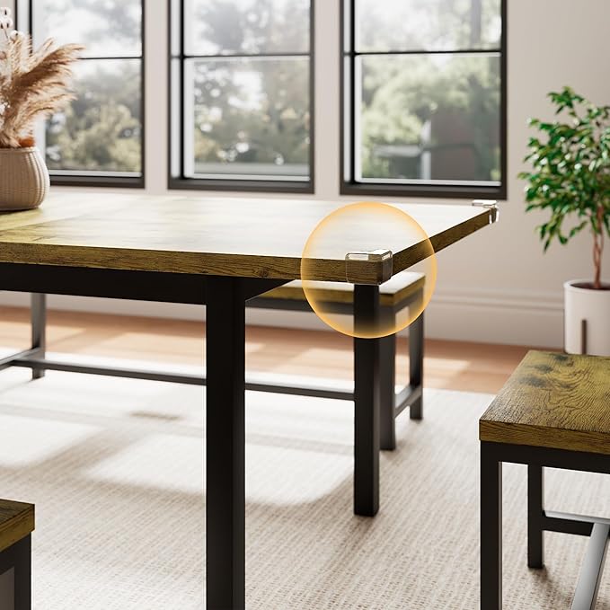 5 Piece Dining Table Set for 4-6, Farmhouse Dining Room Table for Small Space - Image 6