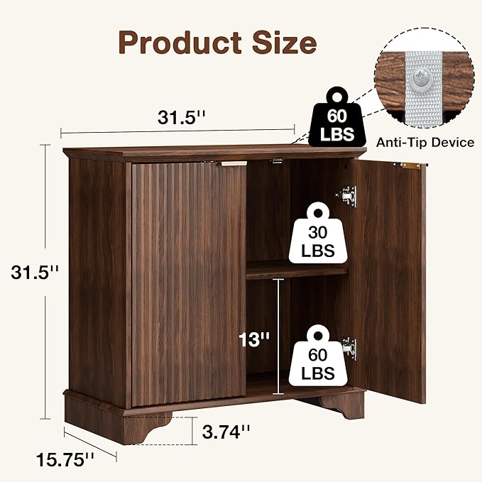 31" Buffet Sideboard Cabinet - Image 2