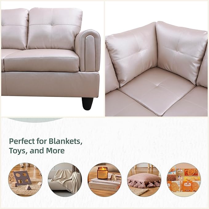 L Shaped Sectional Couches, Leather Couch Modular Sectional Sofa - Image 4