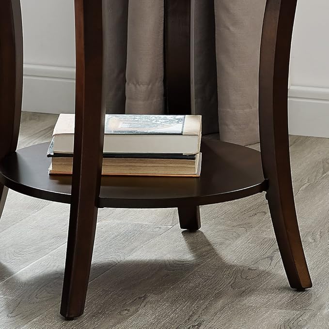 Roundhill Furniture Perth Contemporary Round End Table - Image 4