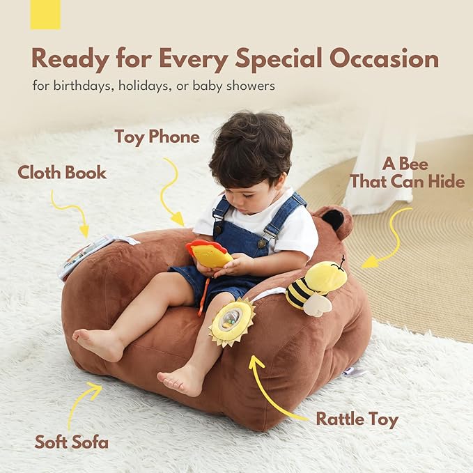 Lovvie & Joy Toddler Sofa Chair, Soft Toddler Kids Chair - Image 4