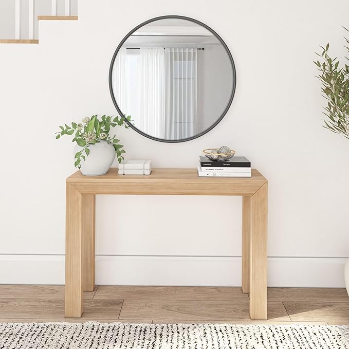 Plank+Beam Modern Solid Wood Console Table, 46.25 Inch, Sofa Table, Narrow - Image 3