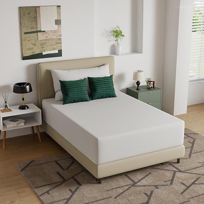 FDW | 14 Inch Full Mattress | Medium Firm | Gel Memory Foam Mattress | White | by FDW