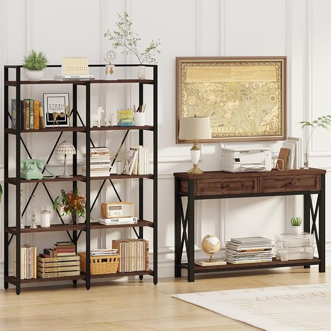 BON AUGURE Console Table with 2 Drawers, Entryway Tables with Storage, Sofa - Image 8