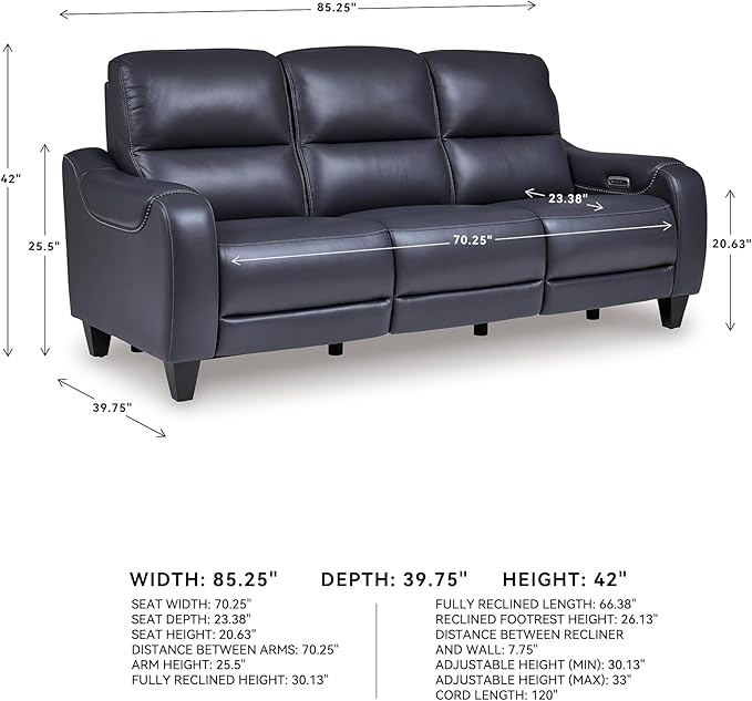 Signature Design by Ashley Mercomatic Contemporary Leather Match Wall Hugger - Image 3