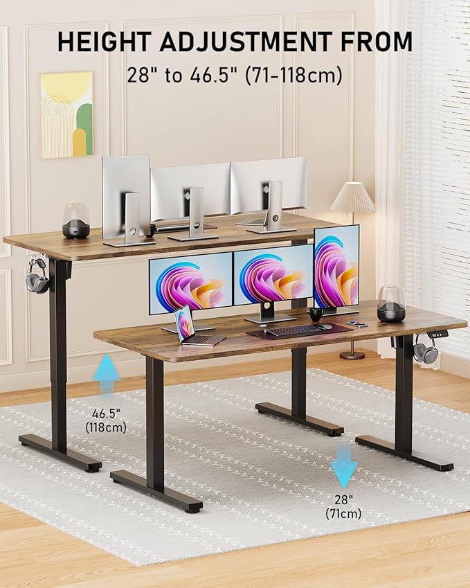 Standing Desk, Large Height Adjustable Electric Stand up Desk, 55 x 24 Inches - Image 4