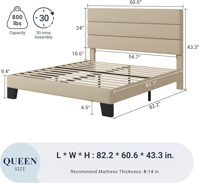 Allewie Queen Size Platform Bed Frame - Image 2