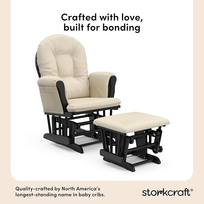 Storkcraft Premium Hoop Glider & Ottoman — GREENGUARD Gold Certified, Solid - Image 4