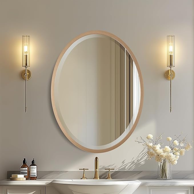 OVALCREST - Oval Wooden Beveled Wall Mirror by OVALCREST