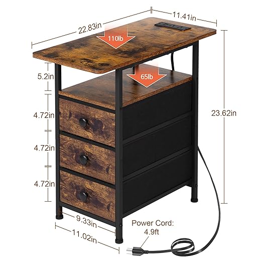 AMHANCIBLE Narrow End Table Living Room - Image 3