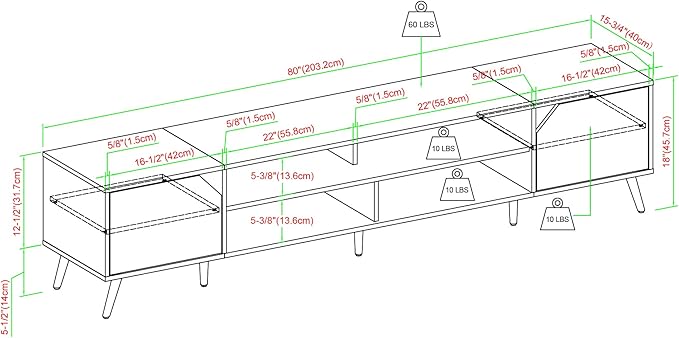 Walker Edison Nora Modern Minimal Open-Shelf TV Stand - Image 9