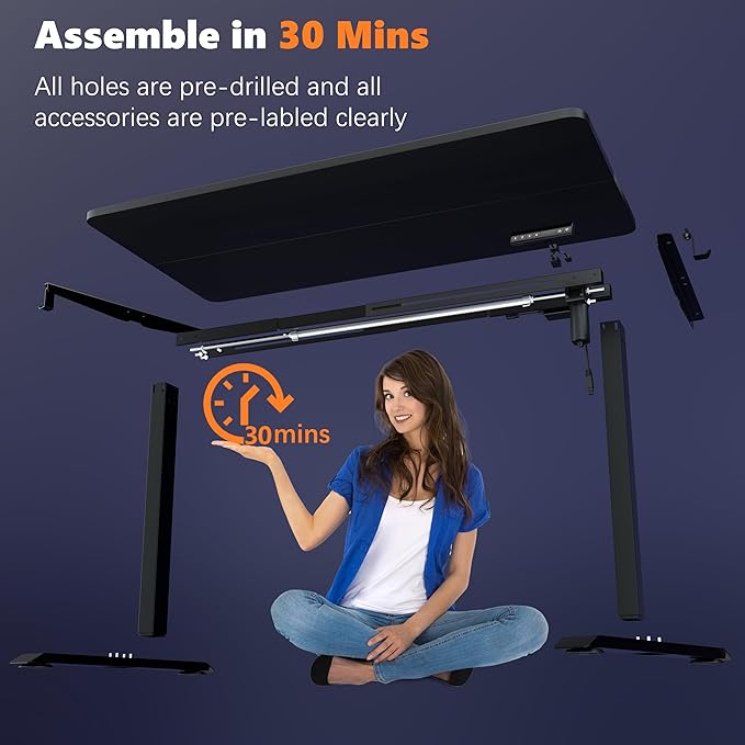 Monomi Electric Height Adjustable Standing Desk, 48x24 Inches, Ergonomic Home - Image 6