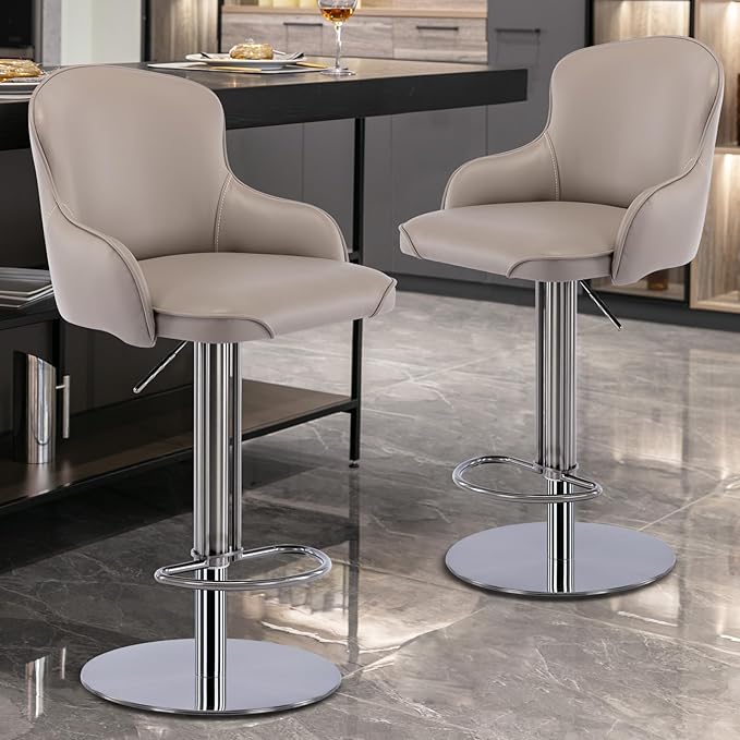 CozyRain Bar Stools Adjustable Stainless Steel Swivel Barstool - Image 2