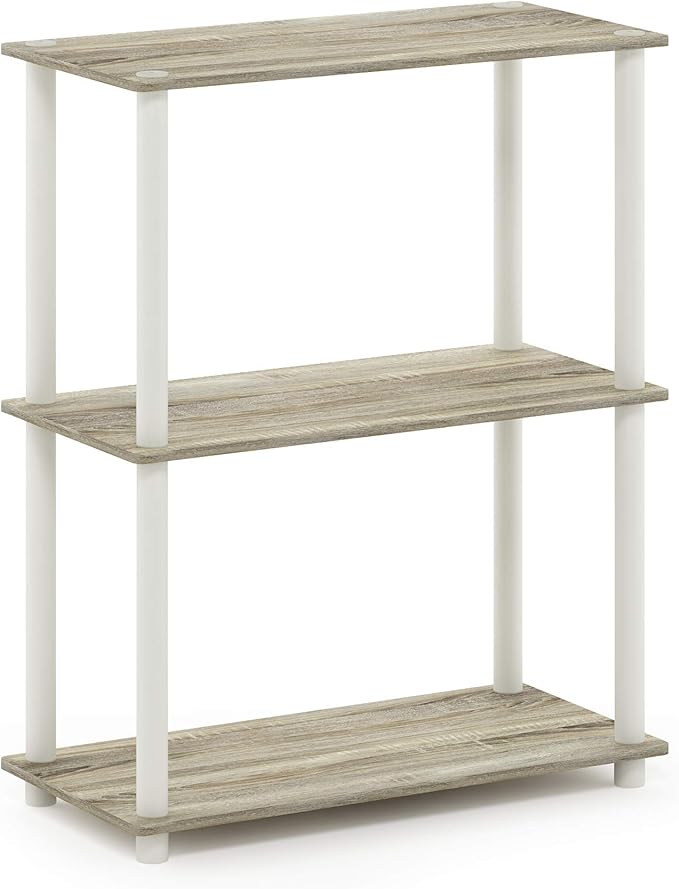 Furinno Turn-N-Tube 3-Tier Compact Multipurpose Shelf Display Rack, Sonoma - Image 4