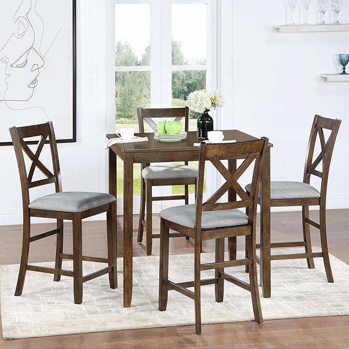 KEIKI 5-Piece Counter Height Dining Table Set - Image 2