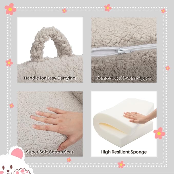 ALIMORDEN Kids Ultra-Soft Snuggle Foam Filled Chair, Toddler Cuddly Sherpa - Image 4