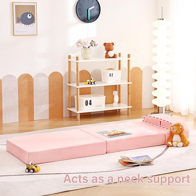 Tiita Folding Sofa Bed for Kids, Toddler Fold Out Couch - Image 5