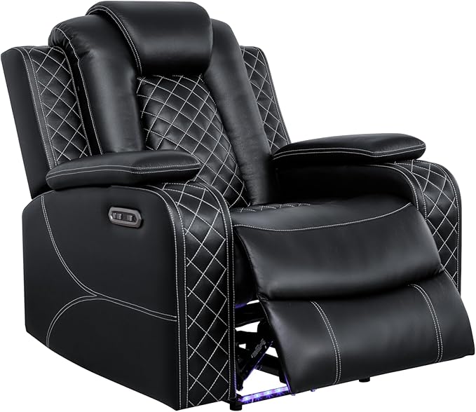 Ball & Cast Power Recliner Sofa Set Leather Reclining Sofa Set Living Room - Image 10