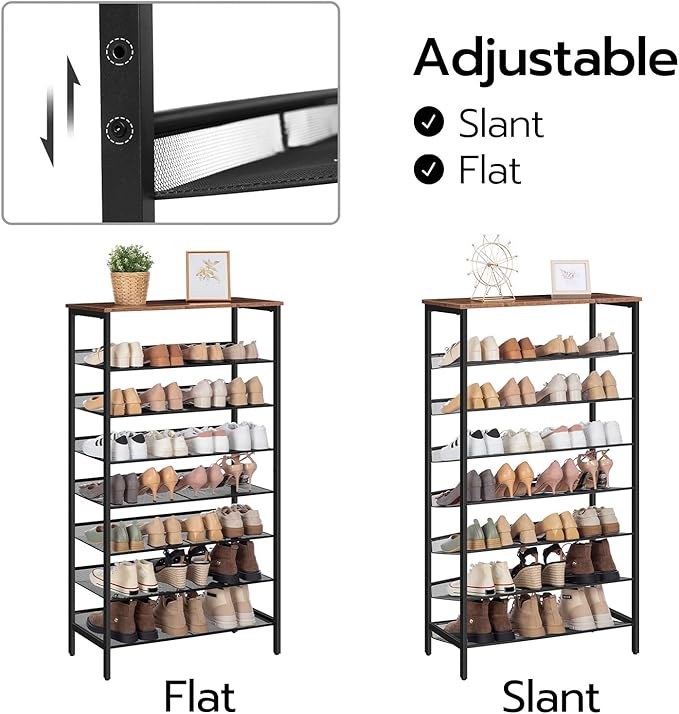 HOOBRO 8-Tier Shoe Rack, 29.5"L Shoe Shelf, Large Capacity Shoe Storage - Image 7