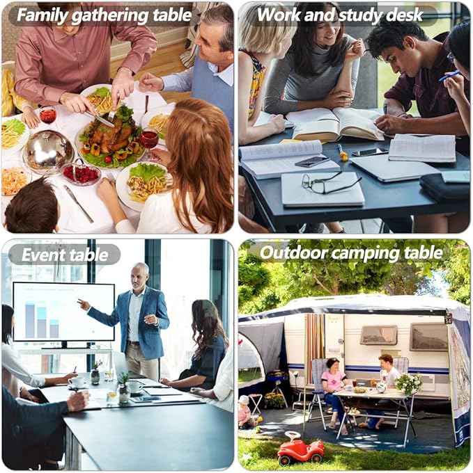 6FT Picnic Table Folding Table Camping Table Plastic Table Fold Up Table Lock - Image 7