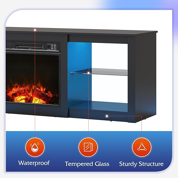 WLIVE 58 Inches Fireplace TV Stand - Image 9