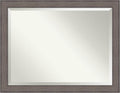 Amanti Art Grey Wall Mirror 35x45 Country Barnwood Rectangle Bathroom Mirror by AmantiArt
