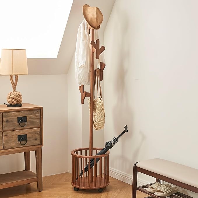 Uniclinens Solid Wood Coat Rack Freestanding by Uniclinens