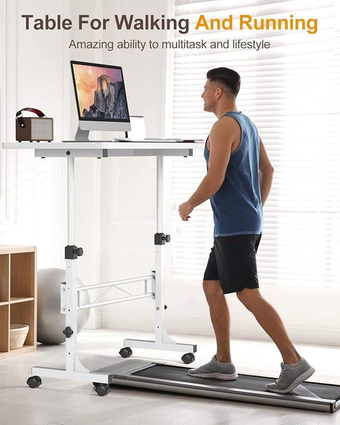 Small Standing Desk Adjustable Height, Mobile Stand Up Desk - Image 7