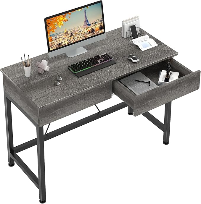CAIYUN 40Inch Small Desk with 2 Wooden Drawers, Vanity Desks by CAIYUN