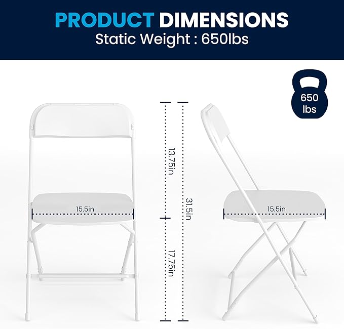 Flash Furniture Hercules Set of 10 Indoor/Outdoor Heavy-Duty Plastic Folding - Image 2