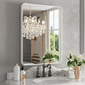 WEER White Bathroom Mirror 22X30 Inch, Rounded Rectangle White Metal Frame by WEER