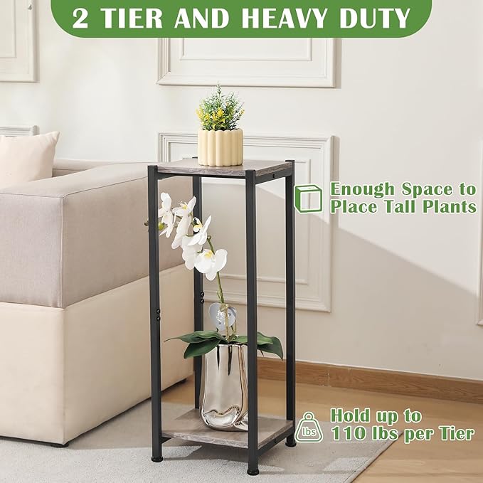 Tall Plant Stand Indoor, 31 Inch Plant Stands, 2 Tier Metal Plant Stand - Image 4