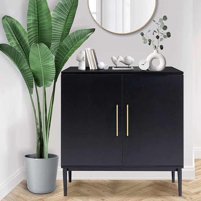 Modern Storage Cabinet, Free Standing Buffet Cabinet, Wood Accent Furniture - Image 5