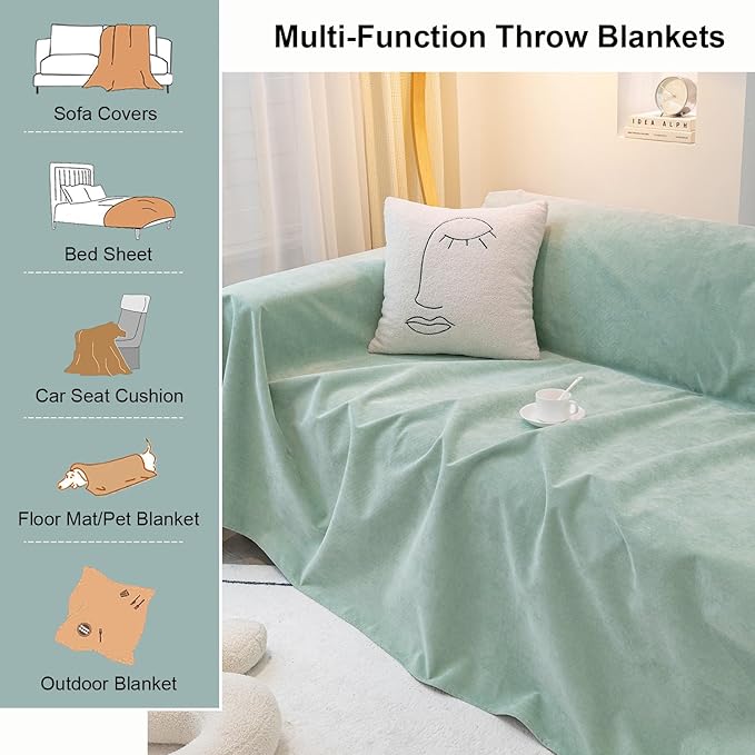 STACYPIK 100% Waterproof Sea Green Sofa Covers, Couch Cover - Image 6