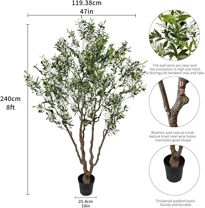 Artificial Olive Tree Tall, Faux Olive Tree Indoor Artificial Tree - Image 2