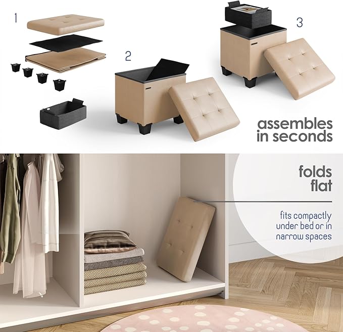 STORAGEBUD Storage Ottoman Cube - Image 9