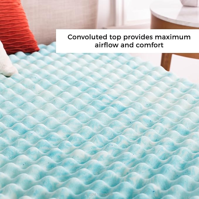 Linenspa Convoluted Gel Memory Foam, 2 Inch, Promotes Airflow, Relieves - Image 3