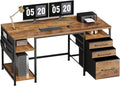 Ｍａｉｈａｉｌ 59" Computer Desk with 3 Fabric Drawers and Wooden Shelves by Maihail