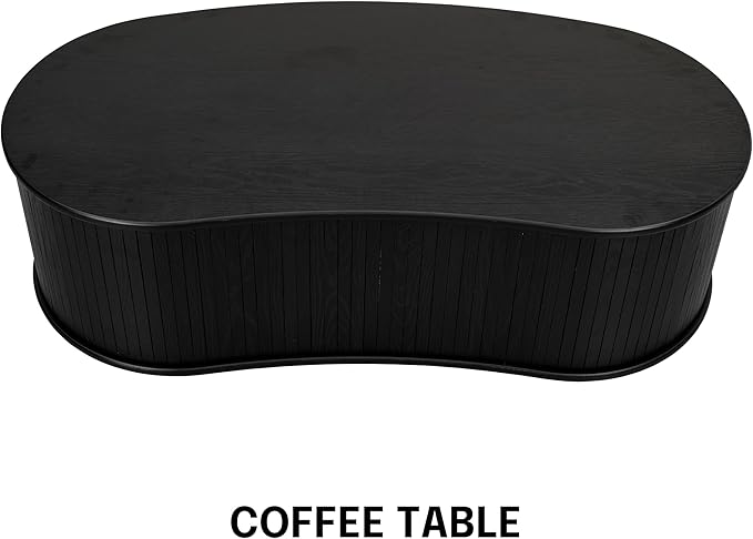 NTC Ripple Coffee Table, Modern Oval Wooden Center Table - Image 6