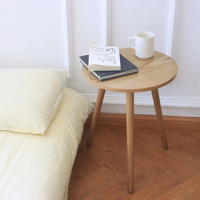 AWASEN Side Table Round, Small Accent Table Nightstand Modern End Table - Image 8